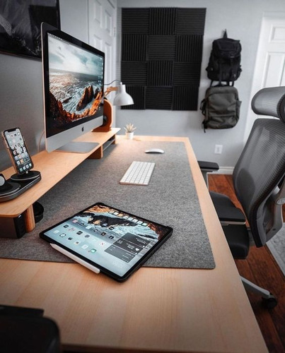 Pad Mouse Largo Detalles En Cuero Diseño O Gamer Desk