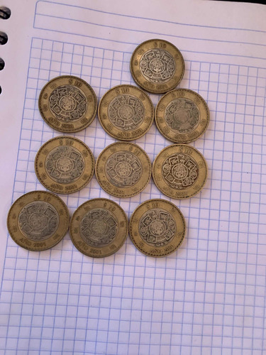 Monedas De 10 Pesos Del Año 2001