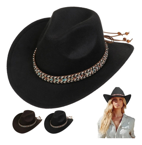 Sombrero De Vaquero Sombrero De Texas De Moda Retro Unisex Negro M Sombrero De Texas