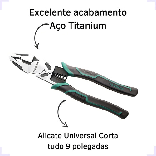 Alicate multiuso isolado de titânio preto e verde Cardgame