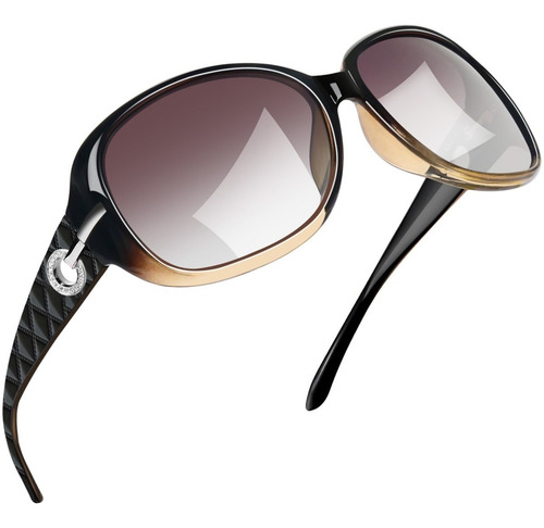 Lentes de sol Mujer Polarizados dama Joopin H9045 Uv400 standard de moda diseño clásico anti luz solar con alta definición armazón marrón degradado