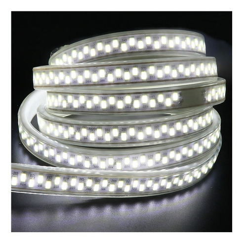 Imagem 2 de 7 de Mangueira Led Duplo Luz Forte Chata 20 Metros Fria Ou Quente