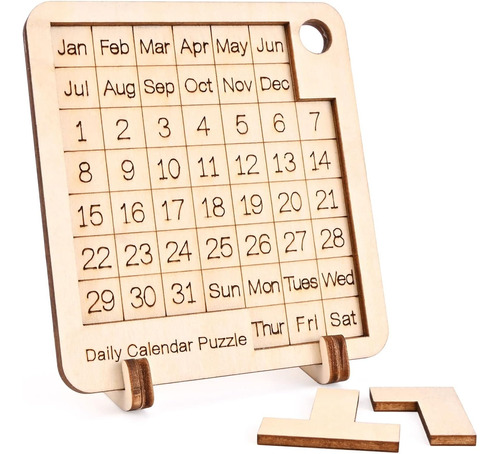 Calendario Diario De Rompecabezas De Madera: Calendario De E