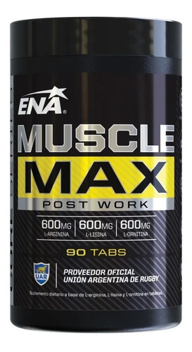 Muscle Max 90 Ena Oxido Nitrico Arginina + Ornitina + Lisina