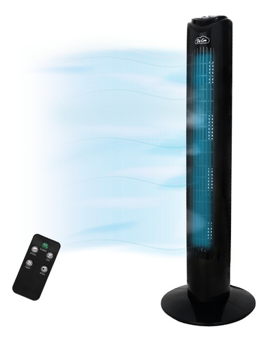 Ventilador Abanico Torre 32in Giratorio Control Remoto 81 Cm Estructura Negro Aspas Negro Diámetro 32 Frecuencia 60 Material De Las Aspas Plástico