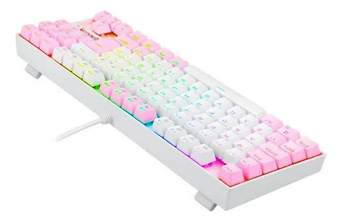 Teclado Kumara Branco E Rosa Rgb Switch Blue K552wp-rgb