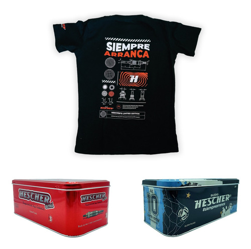 Lata Metalica Hescher + Remera Hescher Unisex