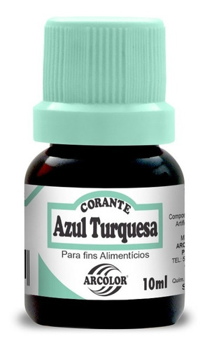 Corante Líquido 10ml Arcolor- Diversos A Sua Escolha cores azul turqueza