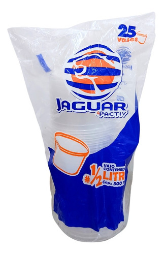 Envase De 1/2 Medio Litro Sin Tapa Marca Jaguar 500 Piezas