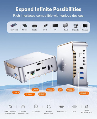 Mini Pc Intel N97 Processor 8gb Ram 256gb Rom Windows 11 Pro