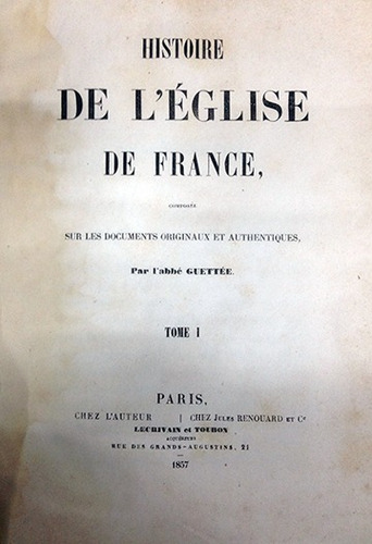 Histoire De Léglise De France 12 Volumes (Usado)