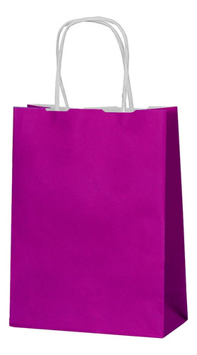 Pack 12 Bolsas Papel Color Morado Lila 21x15x8cm