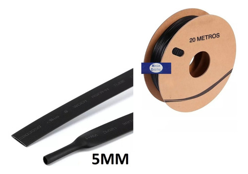 Thermofit 5mm Rollo 20mts Radox 080-987 Aislante Negro