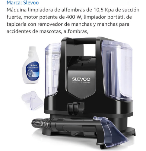 Aspiradora Slevoo 400w 2cepillos Shampu Lava Alfobra Colchon
