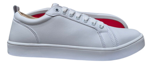 Tenis Suela Roja Blanco Liso