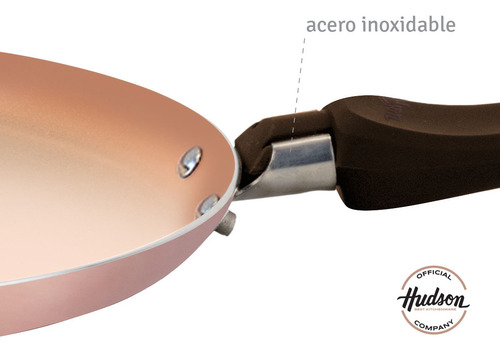 Panquequera Hudson Antiadherente Cerámica 22cm Alum Queofert Cobre