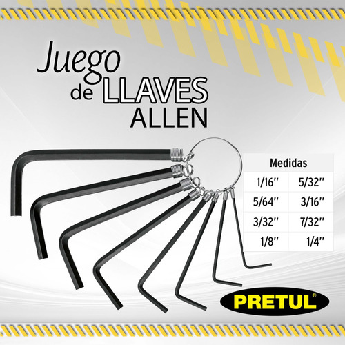 Juego De Llaves Allen Pretul 8pzs / 01397