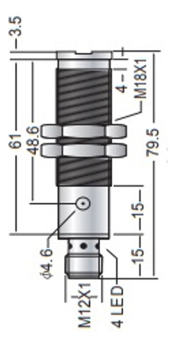 Sensor Óptico 18 Mm Pnp N.a./n.c. Sn = 0-3 Mts Conector M12