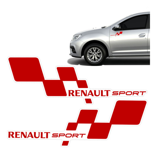 Par Adesivo Lateral Vermelho Renault Sport Sandero Genérico