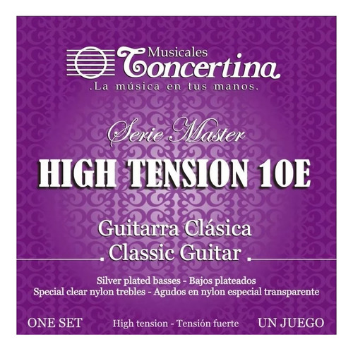 Encordado Concertina Guitarra Clasica Alta Tension 10e Nylon