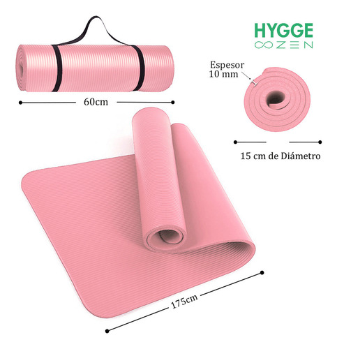 Colchoneta Mat Nbr 10mm Antideslizante Yoga Pilates Fitness