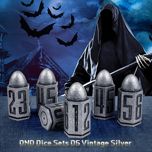 Juego De Dados De Bala D6, Pccecqee Dnd Dados De Metal De 6