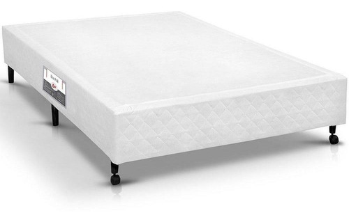 Cama Box Simples Castor Casal Poli Branco 138x188x27cm