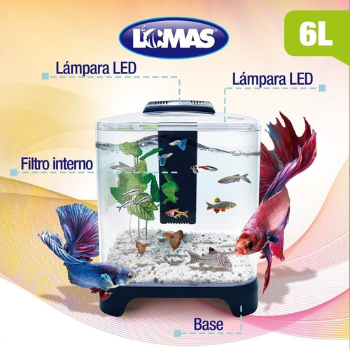 Imagen 4 de 10 de Acuario Mini De 6 Litros Pecera Betta