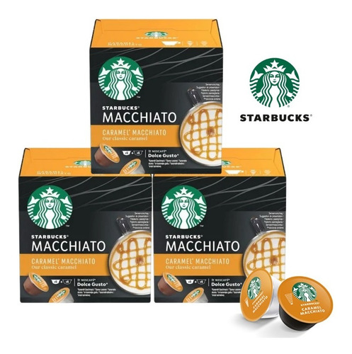 Imagen 1 de 1 de Capsulas De Café Starbucks Caramel Macchiato X3 Cajas