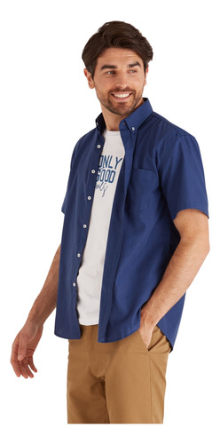 Camisa Macowens Melange Azul Francia Hombre 43023