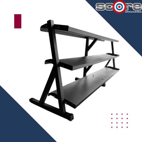 Porta Mancuernas 3 Niveles 16 Pares 5-80 Libras Gym Wod Pro