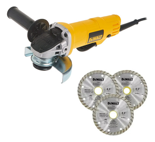 Esmeriladora Angular 4 1/2¨dewalt Dwe4120x-b3  900w+3 Discos