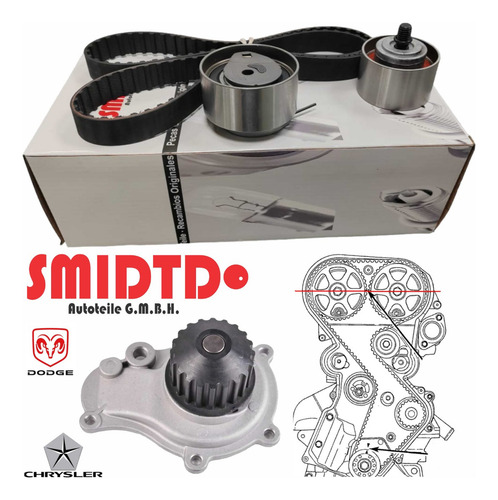 Kit Distribucion Y Bomba De Agua Chrysler Cirrus 2.4l 97-00