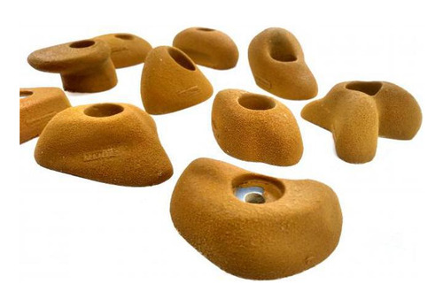 Kit 10 Agarras Escalada Basic Tamanho Mg Sem Fixador Ocre