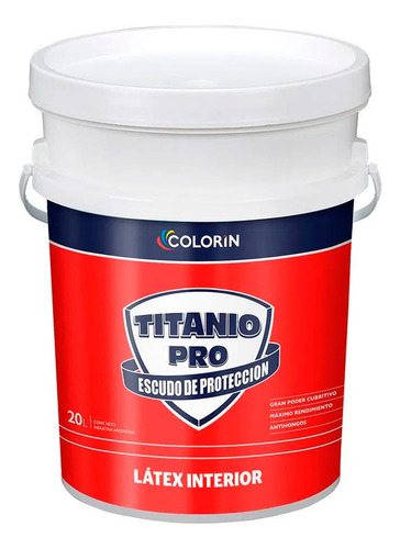 Látex Interior Titanio Pro Mate Blanco 20 Lts Colorin