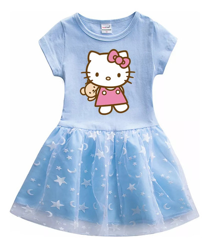 Vestido Hellokitty Niñas Verano Princesa Linda Moda