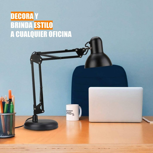 Imagen 6 de 10 de Lampara De Mesa Escritorio Brazo Flexible Metal