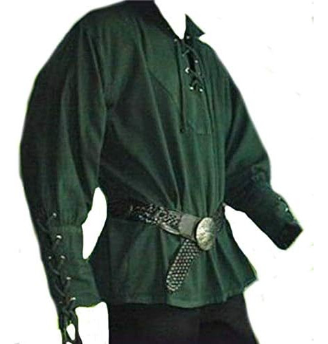 Jiefull Disfraz De Pirata Medieval Para Hombre - Blusa De Ve