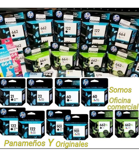 Cartuchos Hp 122 662 60 21 22 901 664 61 Oficina Comercial