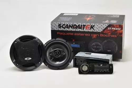 Paquete Estereo+bocinas Scandaltek Caratula Desmontable 250w