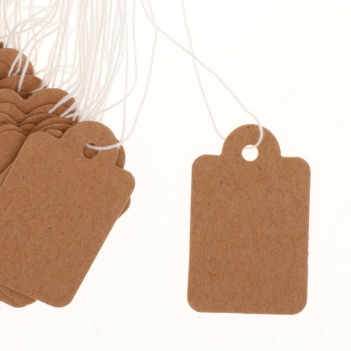 New 3 X 100 Etiquetas De Papel Con Cuerda Adjunta,