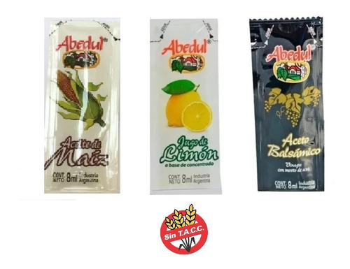 Aceite De Maíz Jugo De Limón Aceto X100 Sobres Individuales