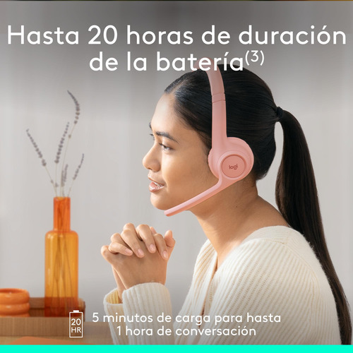 Auriculares Logitech Zone 300 Bluetooth Micrófono Cancelació