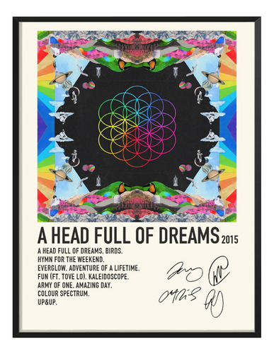 Poster Coldplay Album Music Tracklist Head Full Dreams 80x60