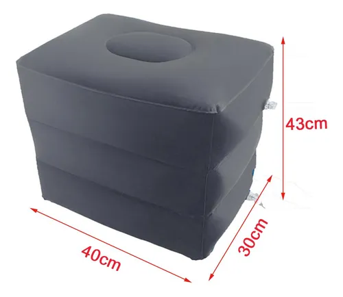 Reposapiés Inflable De 3 Capas, Almohada Gris Oscuro
