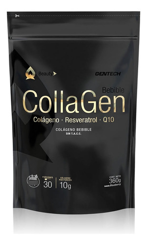 Gentech Collagen Coenzima Q10 Colageno Bebible 30 Sobres 