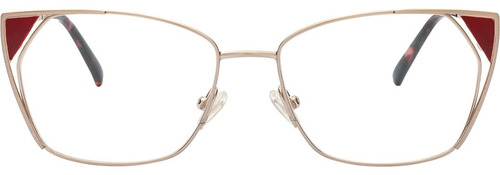 Anteojo Armazon Gafas Valeria Mazza 3933 Liz Optica Color C3 Oro Detalle Rojo