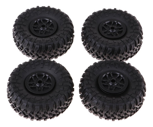 . 4pc Negro Rc 1:12 Neumáticos Y Ruedas For D90 Mn90 91 Rc