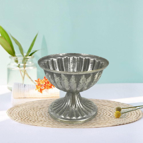 Vaso Decorativo De Urna Francesa, Peça Prata Antiga Grande
