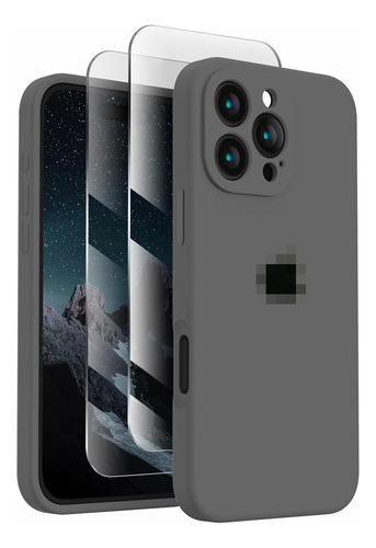 Funda De Teléfono Duradera De Silicona Líquida A Prueba De Golpes Y Pantalla De Vidrio Templado Para iPhone 16 Pro Max 15 14 13 12 11 Series